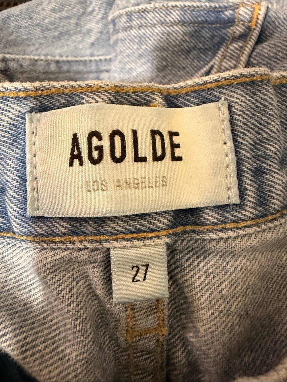 Agolde Light Wash Distressed Straight Leg Jeans - Picture 3 of 3